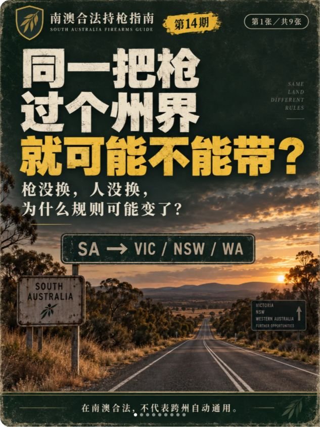 南澳持枪指南第 14 期封面：同一把枪，过个州界就可能不能带？